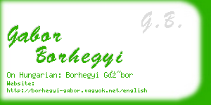 gabor borhegyi business card